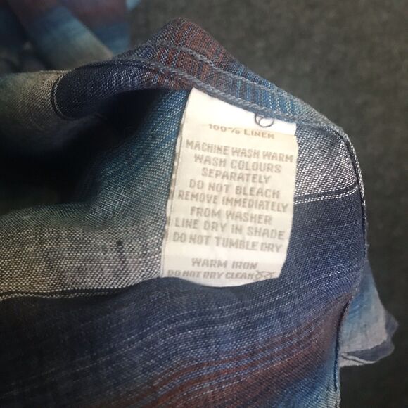 Rodd & Gunn Island Sports Fit Linen Button Up Shirt Men's Medium Blue Grey Purp - Picture 4 of 11